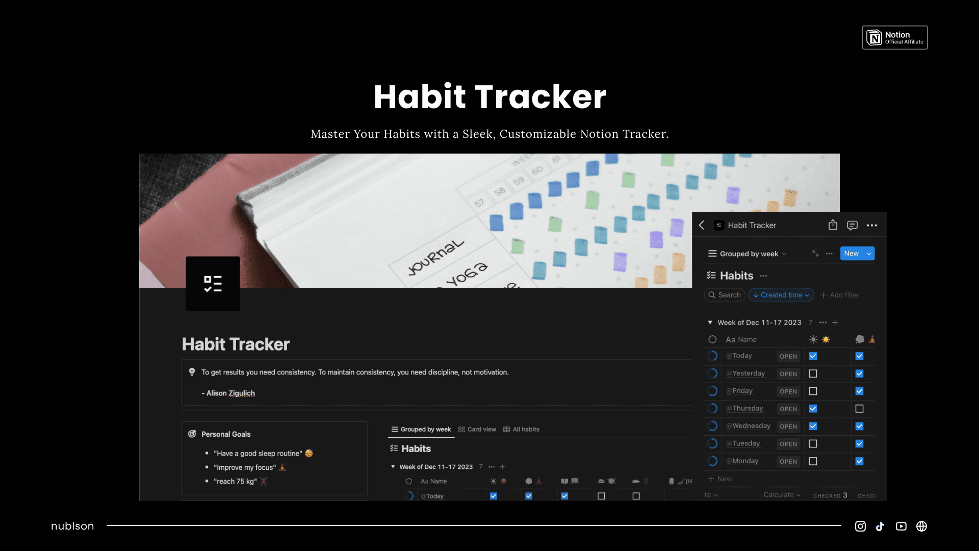 Habit Tracker Notion Template